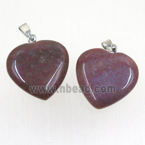 purple Jasper heart pendant