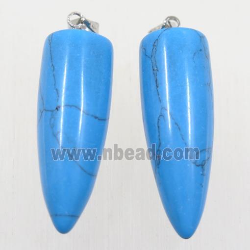 blue Turquoise bullet pendant