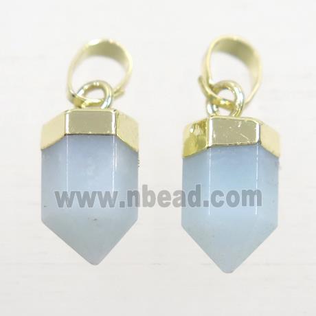 blue Aventurine bullet pendants, gold plated