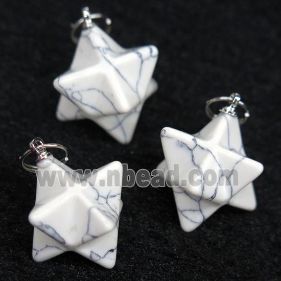 white Howlite Turquoise pendant, star
