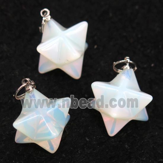 white Opalite pendant, star