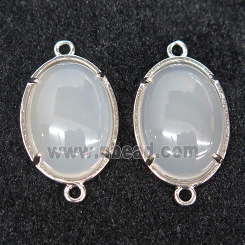 white Jade connector, oval