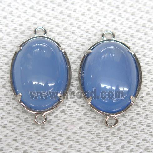 blue Agate connector, oval