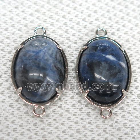 blue Sodalite connector, oval