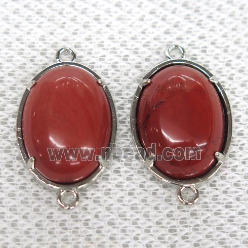 red Jasper connector, oval