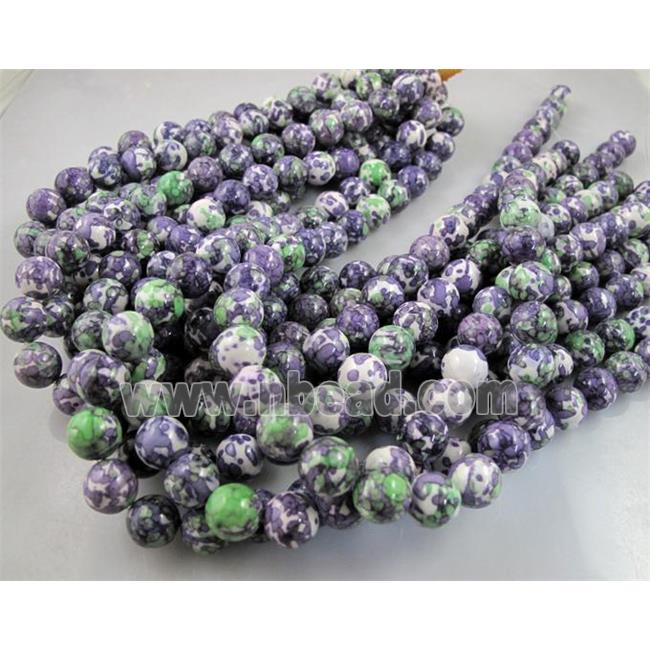 rainforest stone beads, deep-lavender, stability, round