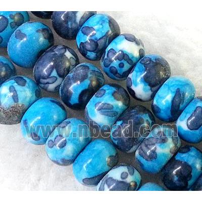 rainforest stone bead, rondelle, blue, stability