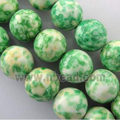 rainforest stone beads, green, stability, round