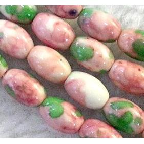 rainforest stone bead, stability, rice-shape, pink