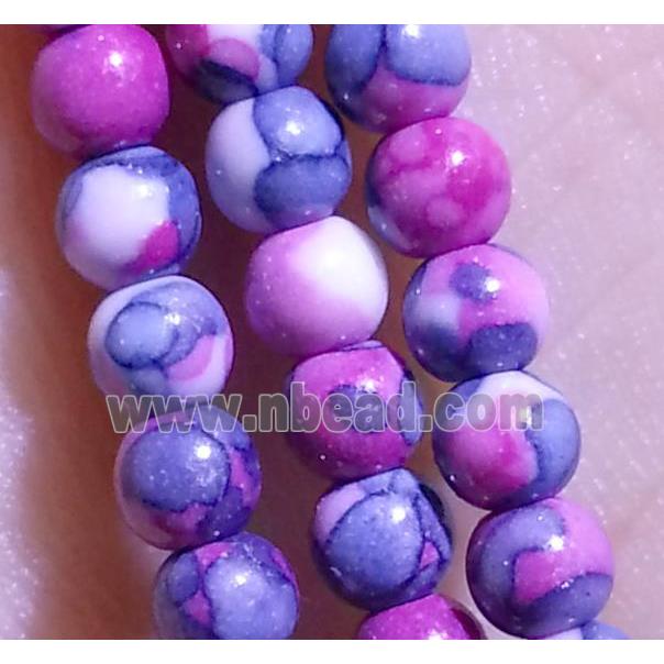 pink Rainforest Jasper beads, round, stability
