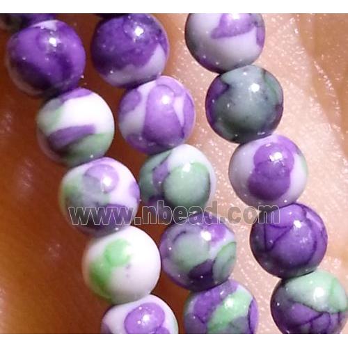 purple Rainforest Stone beads, round, stability