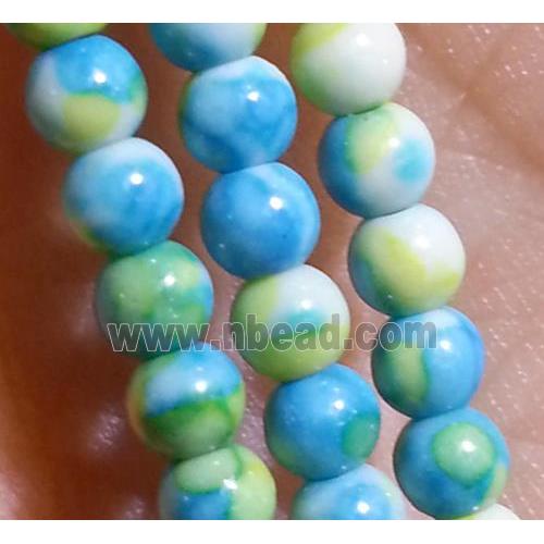 round Rainforest Stone beads, colorful, stability