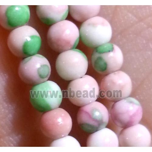 pink Rainforest Stone beads, round, stability