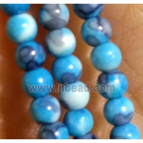 blue Rainforest Stone beads, round, stability