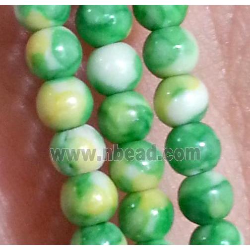 green Rainforest Jasper beads, round, stability