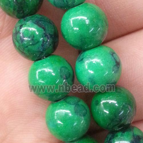 green Rainforest jasper beads, round, stability