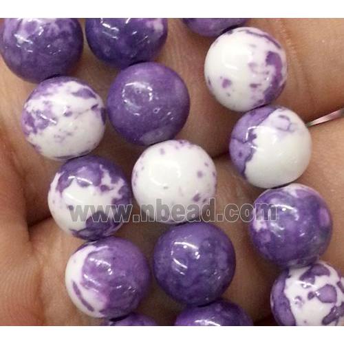 purple Rainforest jasper beads, round, stability