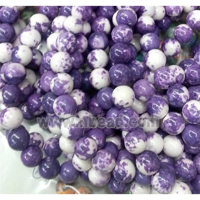 purple Rainforest jasper beads, round, stability