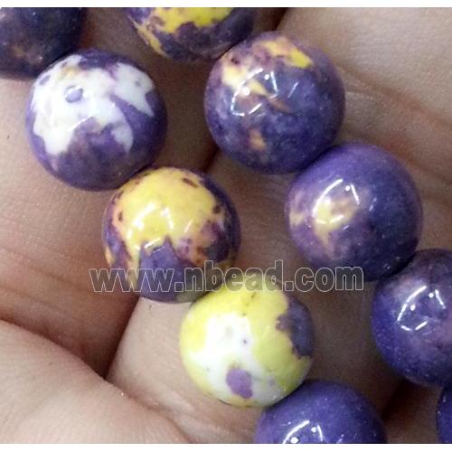 purple Rainforest stone beads, round, stability