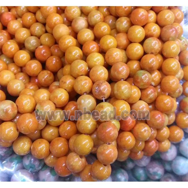 orange Rainforest beads, round, stability