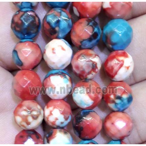 Rainforest jasper beads, faceted round, stability