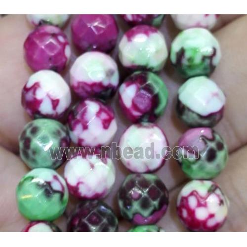 Rainforest jasper beads, faceted round, stability
