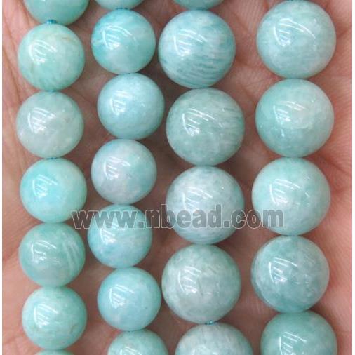 green Amazonite round beads