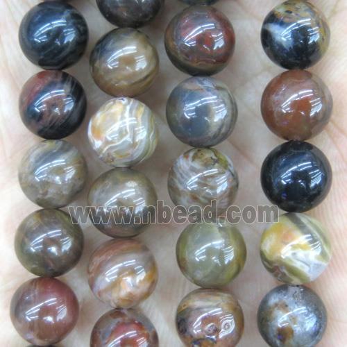 Arizona Petrified Wood Agate Beads, round