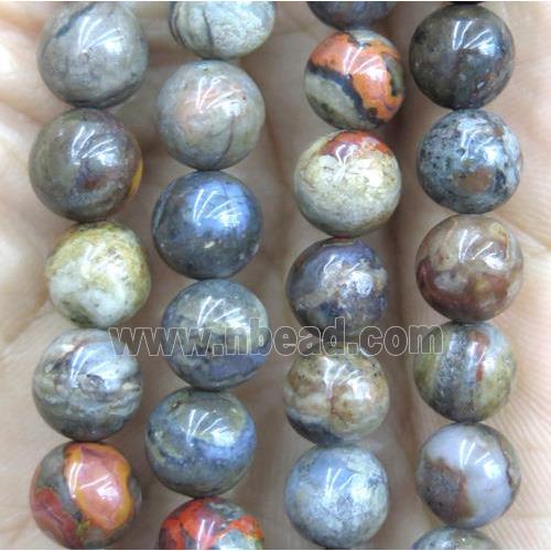 Morocco Red Lace Agate Beads, round, multicolor