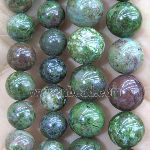 round Cuprite Beads, green