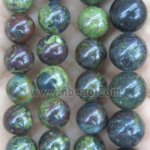 round green Dragon Blood Stone beads