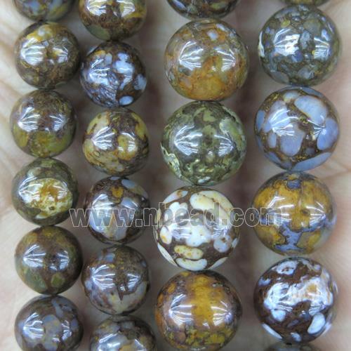 Fire Lace Opal Stone Beads, round, multi-color