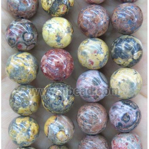 round Leopardskin Jasper beads, multi-color