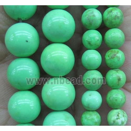 round howlite turquoise beads, green dye