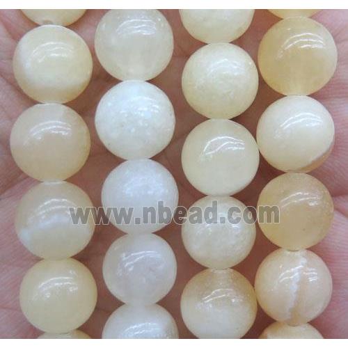 round Honey Jade beads, light yellow