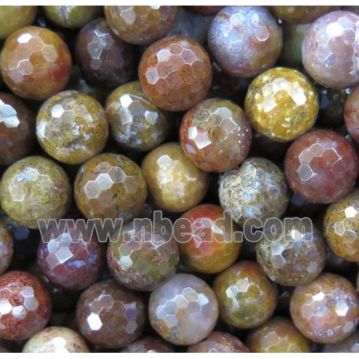 Mexico Nueva Agate Beads, faceted round