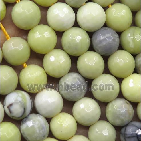 Australian Butter Jasper beads, faceted round, olive