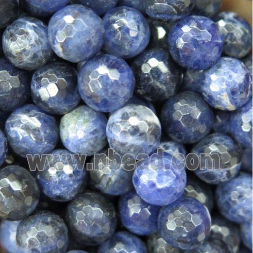 blue Sodalite bead, faceted round