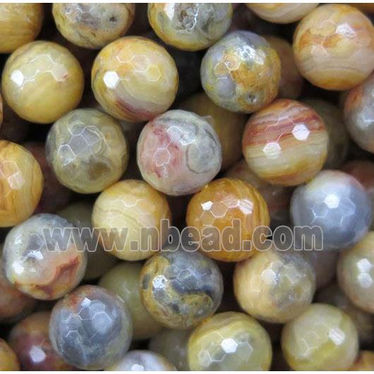 Crazy Lace Agate beads, faceted round