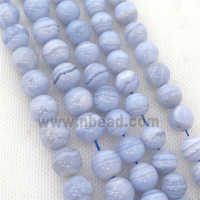 round Blue Lace Agate beads