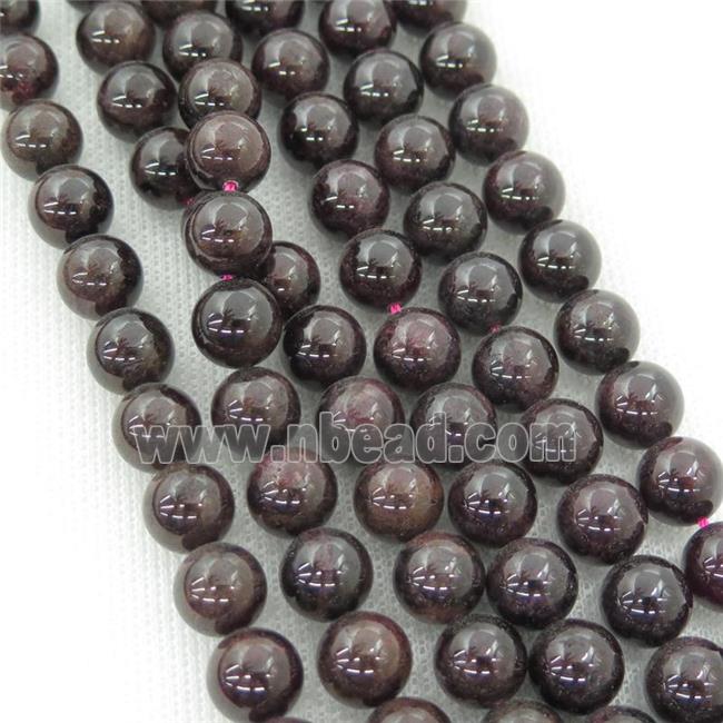 round Garnet beads, dark red