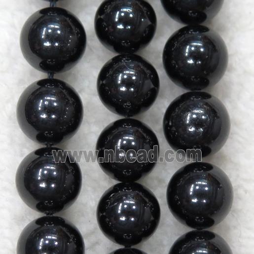round Black Tourmaline beads