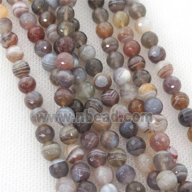 faceted round Botswana Agate beads