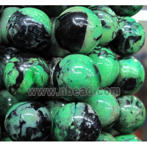 natural Chrysotine bead, round, green