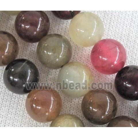 round rainbow Jade Beads