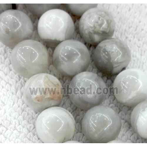 white Crazy Agate beads, round