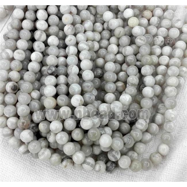 white Crazy Agate beads, round