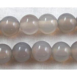 round Grey Agate Stone Beads