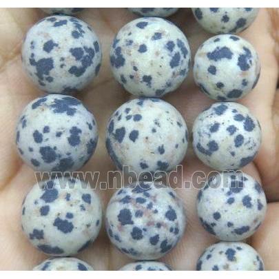 round matte spotted dalmatian jasper beads