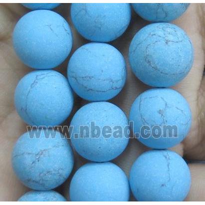 round matte Blue Turquoise Beads